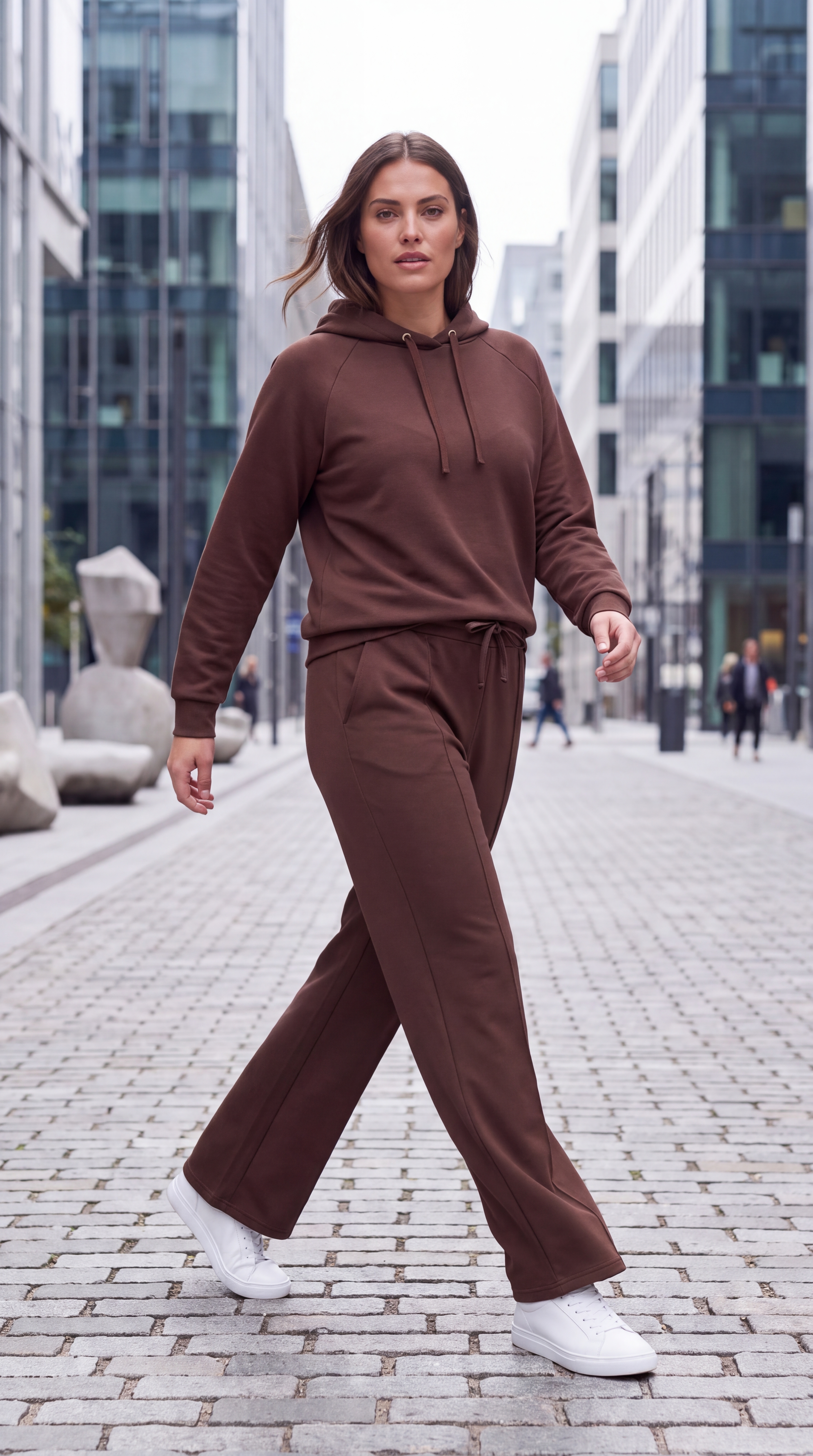Dámska mikina s kapucňou BROADWAY NYC FASHION SCUBA CHOCOLATE PLUM s.WEAR 23
